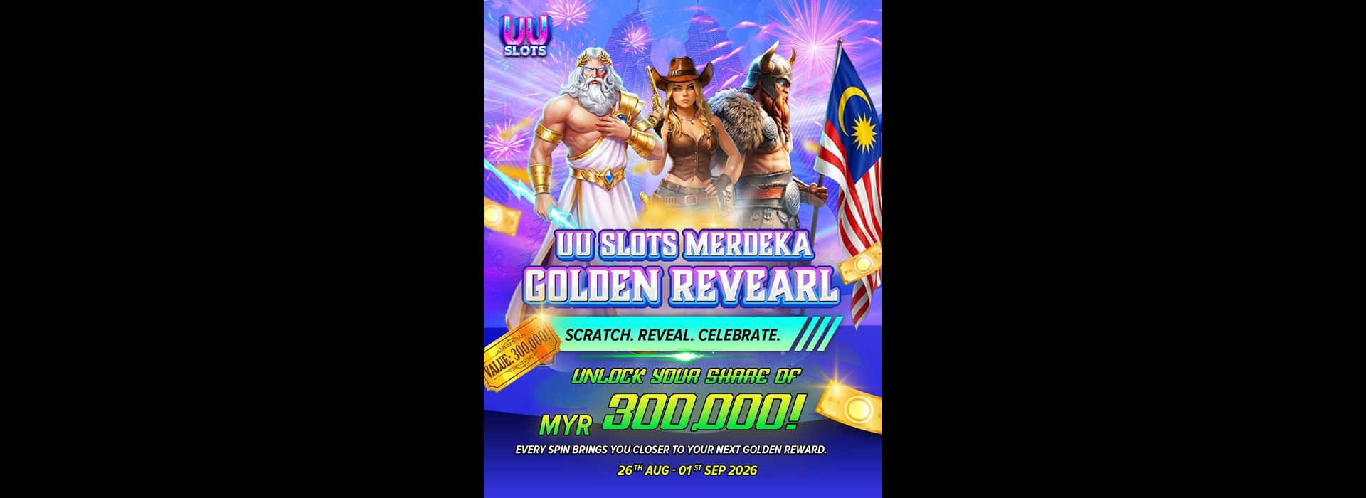 UU Slots 8月国庆黄金刮刮乐活动